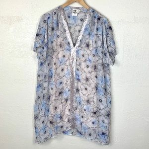 One September Anthropologie Lyla Top Sequin Floral